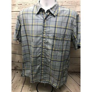 J Crew Short Sleeve Plaid Button Down Shirt Size L